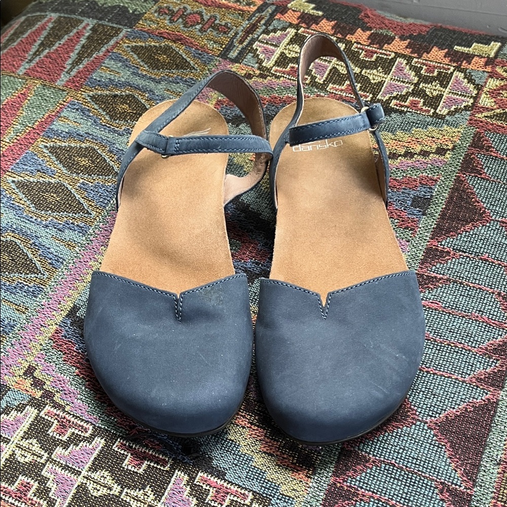 Dansko Blue Leather Sandals